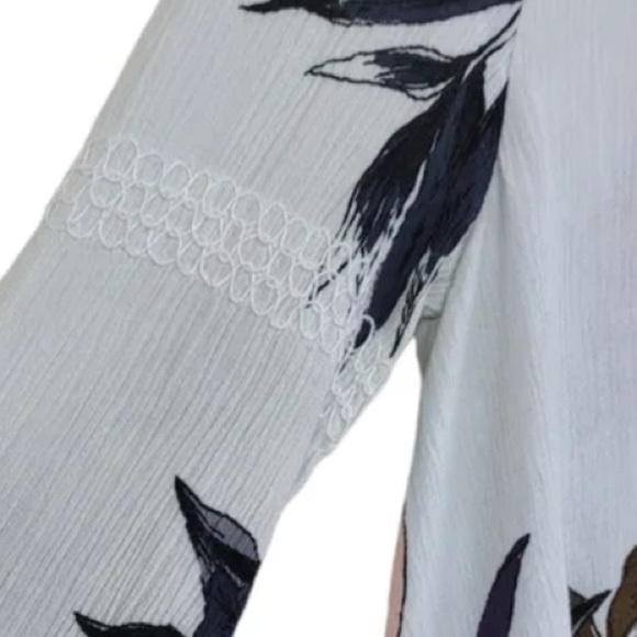 Free People Women's Floral Tree Swing Tunic Top / Mini Dress Sz M long sleeves - Picture 7 of 11